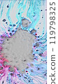 Abstract fluid artwork with pink blue splatter patterns splash frame art illustration abstract background. 119798325