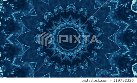 Geometric mandala blue lotus pattern intricate contemporary kaleidoscope design art illustration abstract background. Geometric mandala blue lotus pattern intricate contemporary kaleidoscope design art illustration abstract background. 119798326