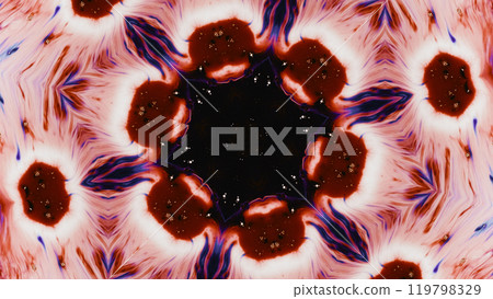 Kaleidoscopic pattern abstract fractal design in vibrant red purple colors floral paint ornament art illustration background. 119798329