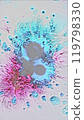 Paint splatter blue pink color mix paint drop splash acid fluid droplets art illustration abstract background. 119798330