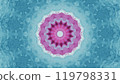 Kaleidoscope design blend of pink blue color round pattern with intricate details art illustration abstract background. 119798331