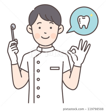 Dentist making an OK pose Dentist making an OK pose 119798588