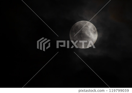 Supermoon hidden by clouds 119799039