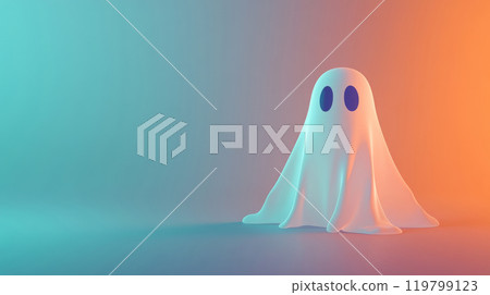Glowing ghosts in eerie lighting, halloween background 119799123
