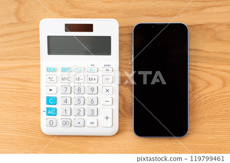 智能手機和計算器 智能手機和計算器 119799461