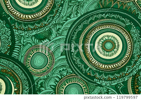 Seamless African pattern featuring intricate ethnic and tribal motifs. Seamless African pattern featuring intricate ethnic and tribal motifs. 119799597