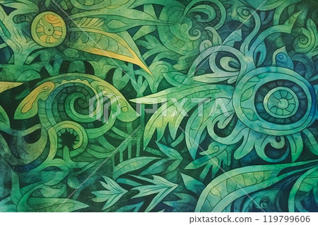 Hand drawn abstract seamless pattern inspired by African style 119799606