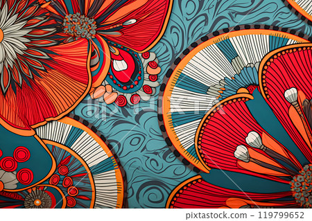 African geometric print, abstract art style seamless pattern. 119799652