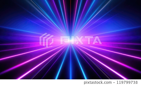 Neon light rays in blue and pink hues Neon light rays in blue and pink hues 119799738