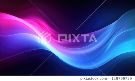 Abstract neon wave background with blue and pink hues 119799739