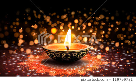 Illuminate your Diwali celebration with the warm glow of traditional diya lamps Illuminate your Diwali celebration with the warm glow of traditional diya lamps 119799781