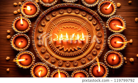 Celebrate the joyous festival of Diwali with this colorful illustration 119799792