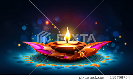 Celebrate the joyous festival of Diwali with this colorful illustration 119799794
