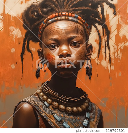 African child from a remote tribal village 119799801