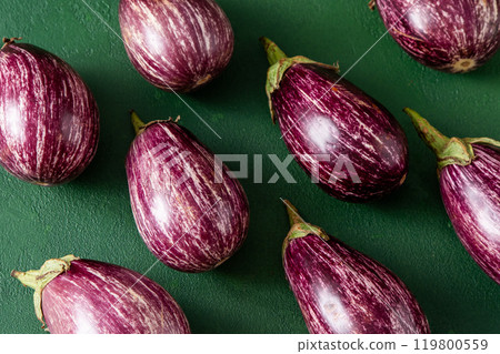 Eggplant in strips. Vegetable food. Eggplant in strips. Vegetable food. 119800559