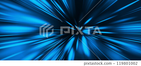 Abstract blue light speed zoom on black background technology vector 119801002