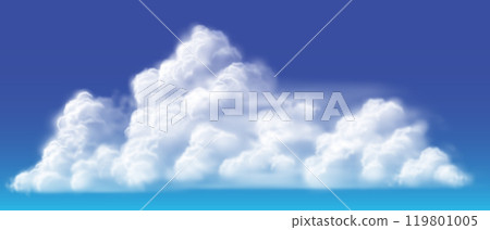 Vector of realistic big white cloud on blue sky background illustration. Vector of realistic big white cloud on blue sky background illustration. 119801005