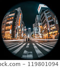 從鎖上看市中心的夜景 119801094
