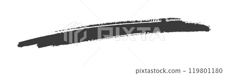 粗糙的手繪黑線略微向右上升 — 用畫筆繪製線條的簡單設計素材 119801180