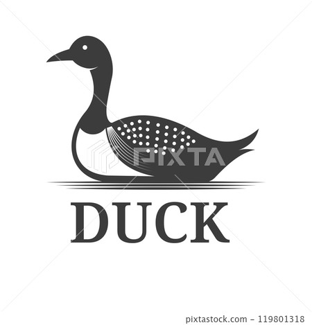 Classic Duck Silhouette Logo Minimalist Design for Restaurant, or Livestock Brand 119801318