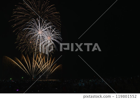 Fireworks at the Sagara Marine Fireworks Festival at Sagara Sun Beach in Makinohara City (Shizuoka Prefecture) Fireworks at the Sagara Marine Fireworks Festival at Sagara Sun Beach in Makinohara City (Shizuoka Prefecture) 119801552