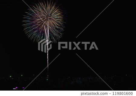 Fireworks bursting into the night sky at the Sagara Marine Fireworks Festival at Sagara Sun Beach in Makinohara City (Shizuoka Prefecture) 119801600