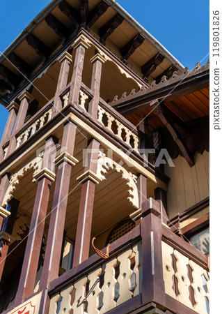 Old wooden house. Old wooden house. 119801826
