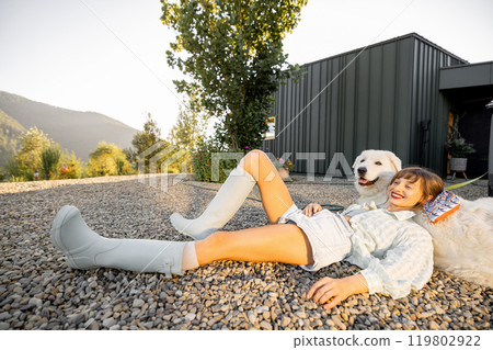 Sunlit Relaxation with a Loyal Companion Sunlit Relaxation with a Loyal Companion 119802922
