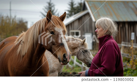 A therapeutic farm for PTSD offers healing through horse interactions and licensed therapist counseling. 119803002