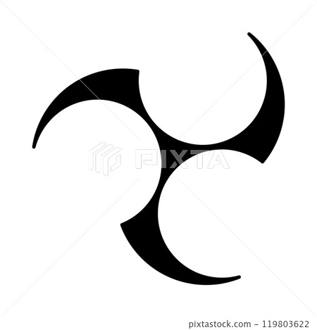 Swirl derived from a Japanese three tomoe symbol, a left threefold Mitsudomoe, and a swirl of three commas or tadpoles, circumscribed in a circle. Widely used for or emblems, banners, and others. Swirl derived from a Japanese three tomoe symbol, a left threefold Mitsudomoe, and a swirl of three commas or tadpoles, circumscribed in a circle. Widely used for or emblems, banners, and others. 119803622
