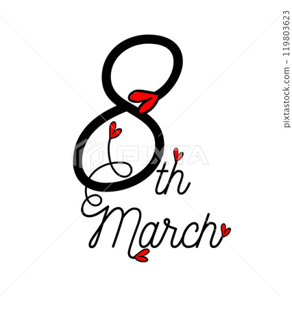 International women's day poster. March 8. Hand drawn. Not AI, Vector illustration International women's day poster. March 8. Hand drawn. Not AI, Vector illustration 119803623