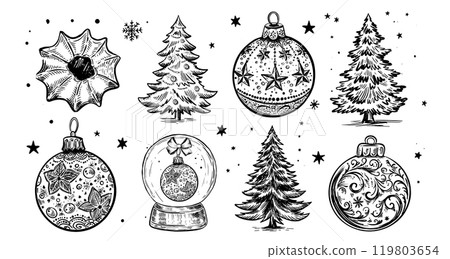 christmas, tree, vector 119803654