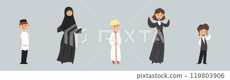 People of Different Religion in Traditional Clothes Vector Set 119803906
