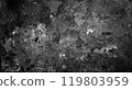 Monochrome backdrop of rusty surface dark gray hues. Black and white grunge rust metal texture. Close-up abstract background of aged old iron, scratch pattern, worn, distress area, corrosion details 119803959