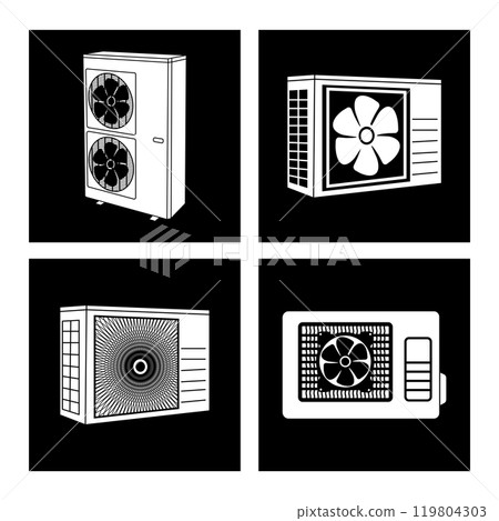 Siimple design outdoor air conditioner icon 119804303