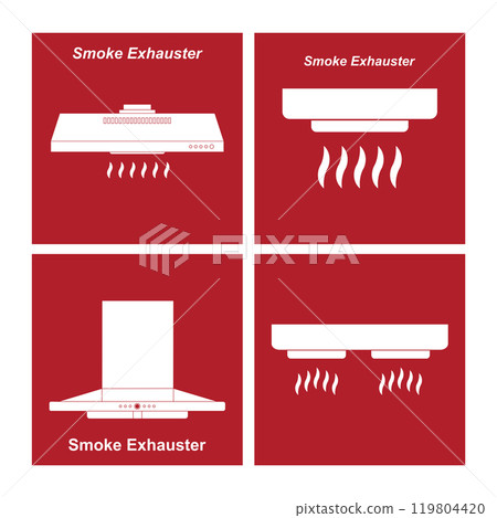 Kitchen smoke exhauster icon Kitchen smoke exhauster icon 119804420