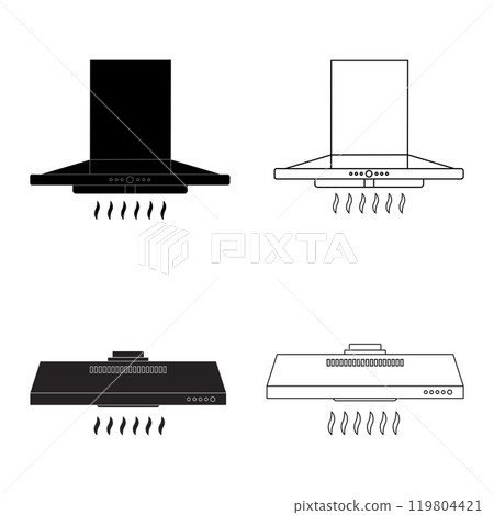 Kitchen smoke exhauster icon Kitchen smoke exhauster icon 119804421