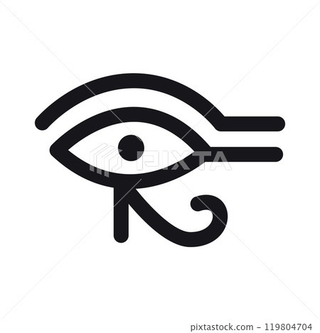 Wadjet, Eye of Ra or Horus. Vector illustration isolated on white background, hand drawn, flat design Wadjet, Eye of Ra or Horus. Vector illustration isolated on white background, hand drawn, flat design 119804704