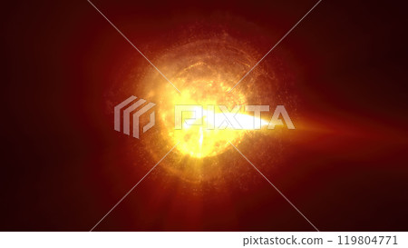 A glowing golden burst of light in a dark background, radiating warmth and energy sphere. Perfect for themes of power, energy, or creativity A glowing golden burst of light in a dark background, radiating warmth and energy sphere. Perfect for themes of power, energy, or creativity 119804771