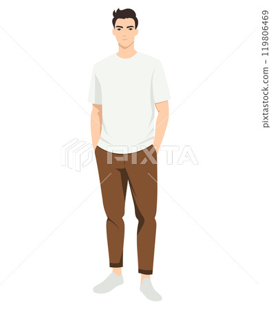 Vector illustration. Young man easy look with... - Stock Illustration ...