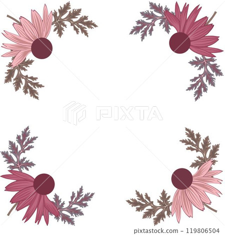 Seamless floral vector pattern for greeting cards and textile. Illustration of a floral composition with daisies in William Morris style Seamless floral vector pattern for greeting cards and textile. Illustration of a floral composition with daisies in William Morris style 119806504