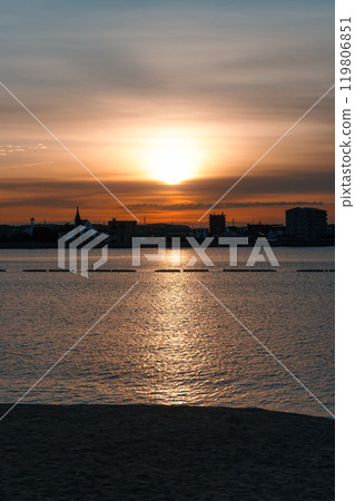 Autumn sunrise in Shinmaiko Autumn sunrise in Shinmaiko 119806851