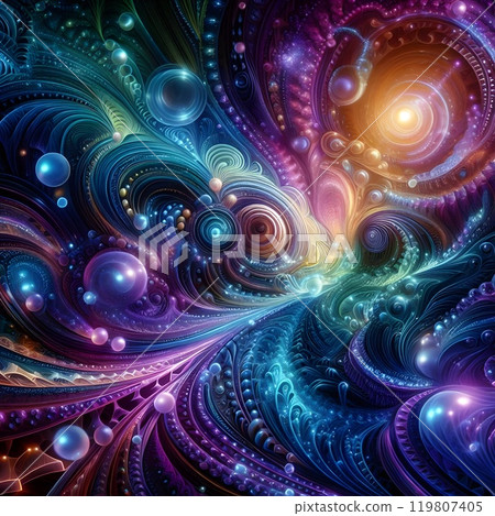 An otherworldly landscape filled with lively displays of neon hues. 119807405