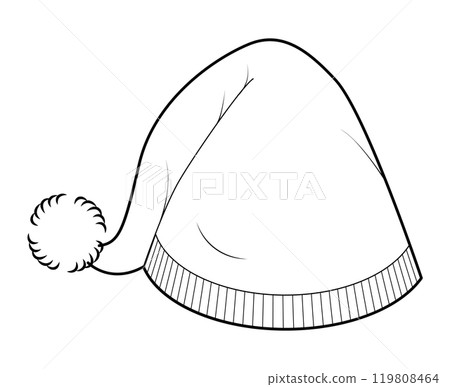 Nightcap Hat with pompom. Knitted Winter Head Fashion accessory cap clothing technical illustration. Vector headgear Nightcap Hat with pompom. Knitted Winter Head Fashion accessory cap clothing technical illustration. Vector headgear 119808464