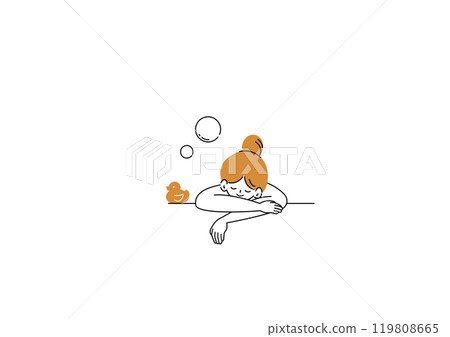 A woman relaxing in the bath 119808665