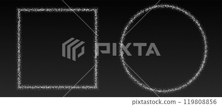 Salt frame, sugar powder border, flour powder in circle and square shapes. Salt frame, sugar powder border, flour powder in circle and square shapes. 119808856