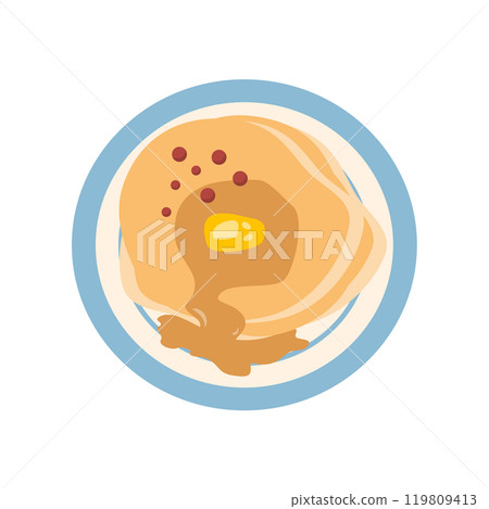 Cheese on pancake with honey 119809413