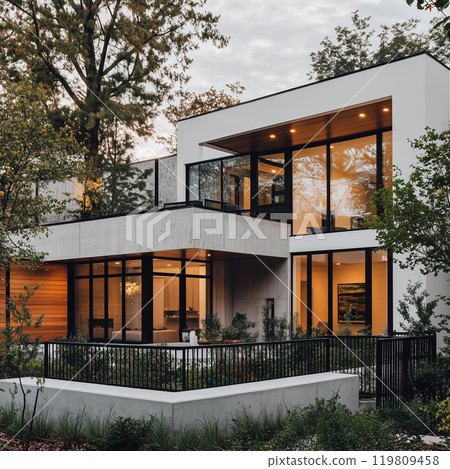 現代房屋和種植的形象 現代房屋和種植的形象 119809458