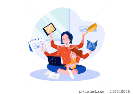 Multitasking Illustrations 119810036