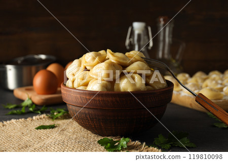 Dumplings, concept of tasty food, dough food 119810098